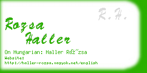 rozsa haller business card
